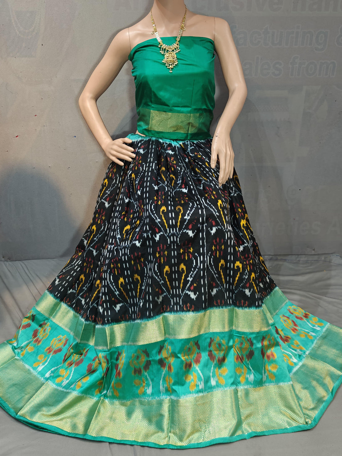Pochampally Ikkat Silk Lehenga - pochampallysarees.com