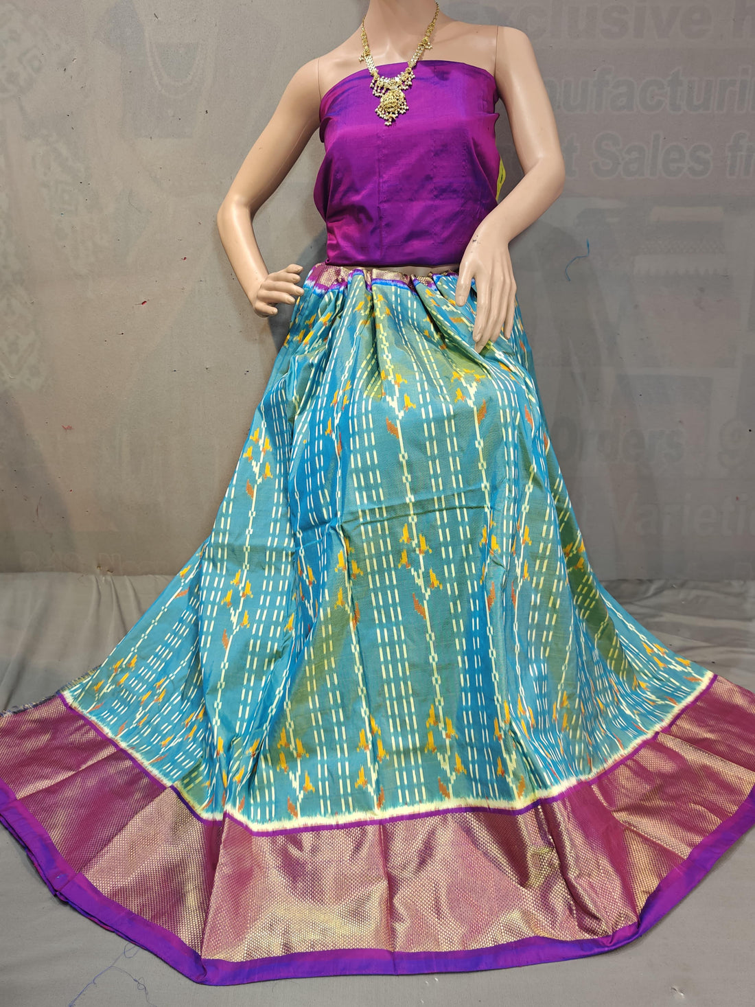 Pochampally Ikkat Silk Lehenga - pochampallysarees.com
