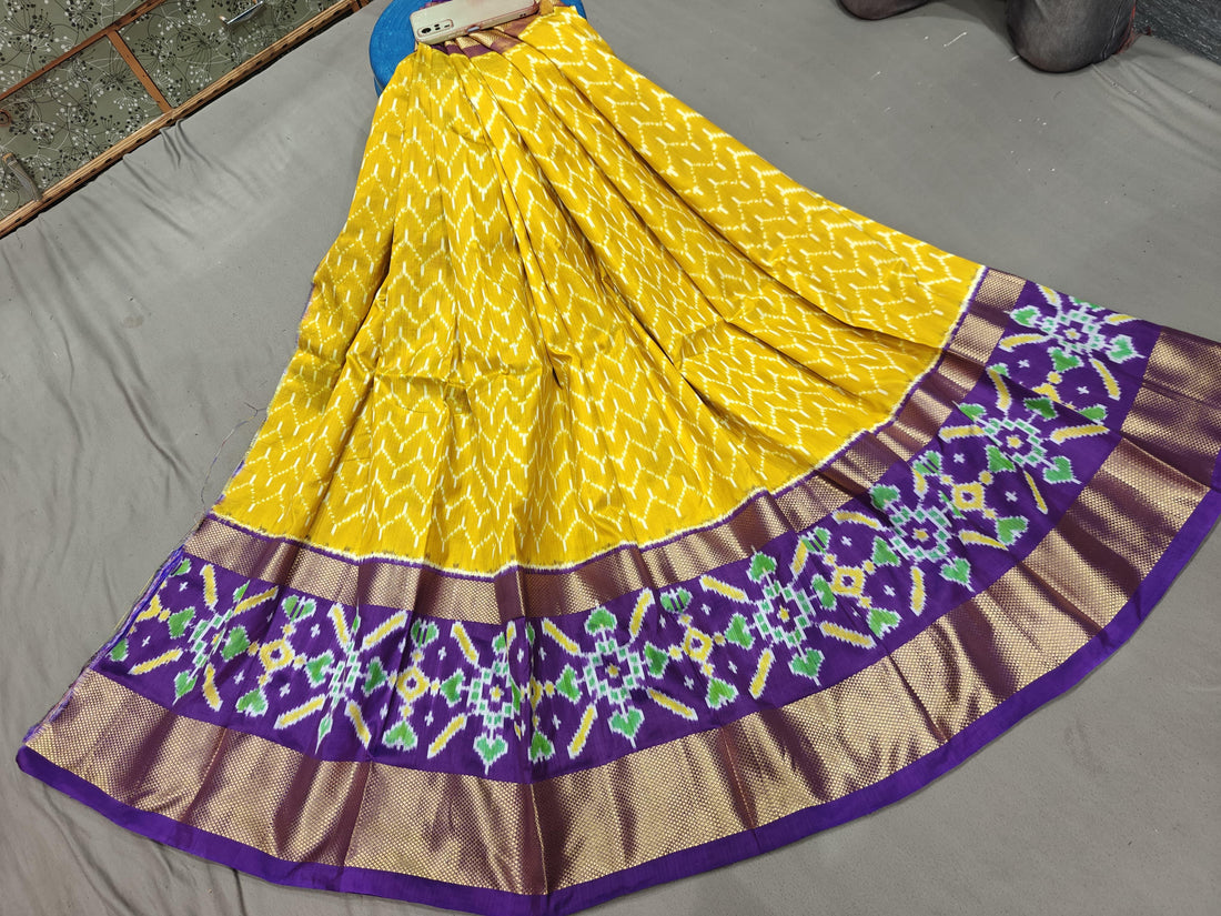 Pochampally Ikkat Silk Lehenga - pochampallysarees.com