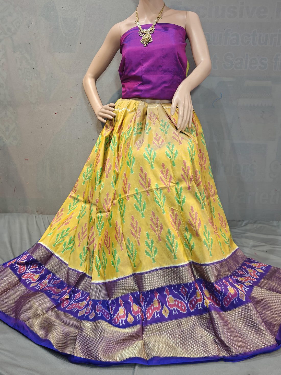 Pochampally Ikkat Silk Lehenga - pochampallysarees.com