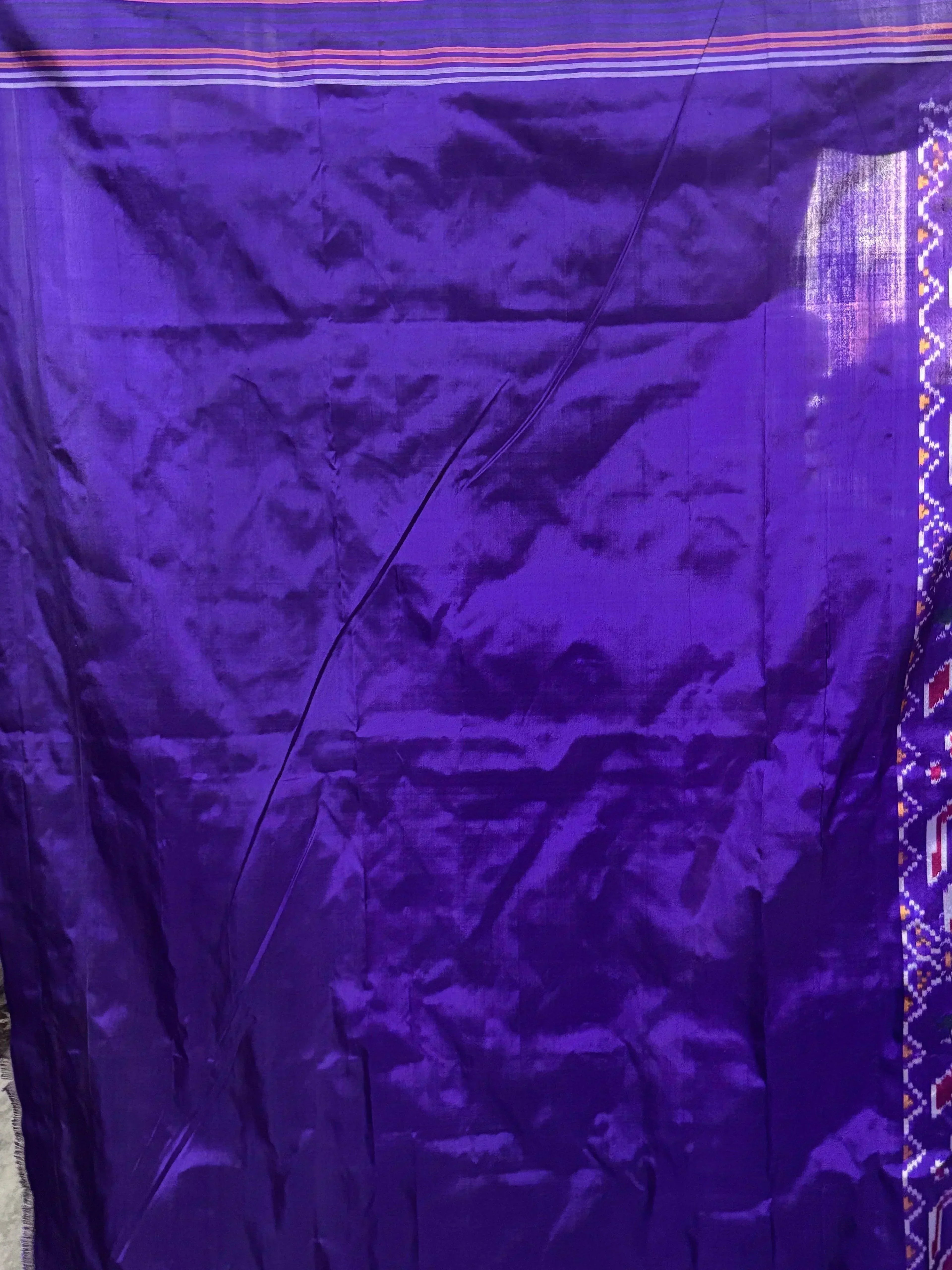 Pochampally Ikkat Silk Purple Sari - pochampallysarees.com