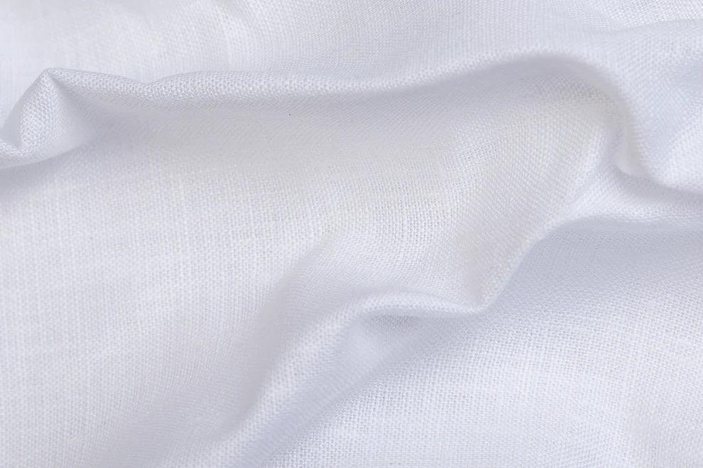PURE 80 LEA LINEN 100 % PURE IRISH ARVIND COTTON WHITE COLOR FABRIC - pochampallysarees.com