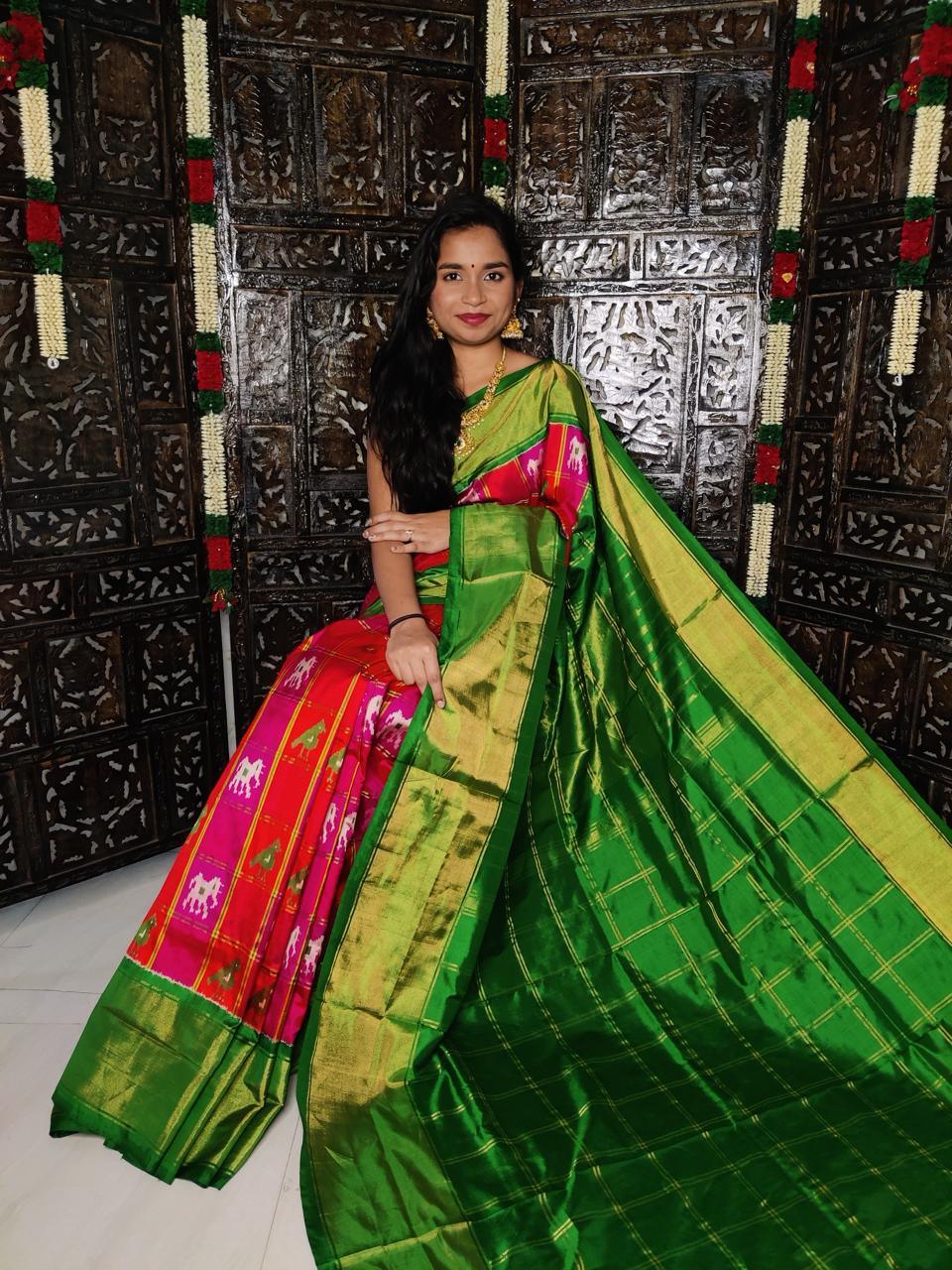 Pure Ikat Silk Saree, Pochampally Ikat