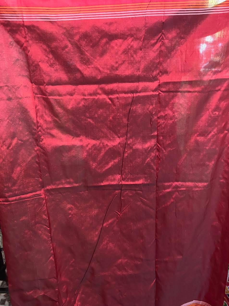 Pure Pochampally Ikkat Silk Patola Maroon Sari - pochampallysarees.com