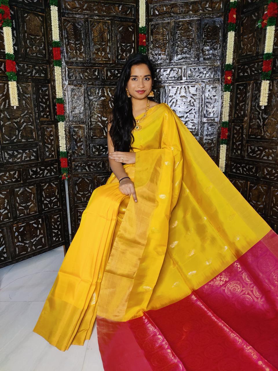 Soft-Silk-Saree-Yellow-With-Red