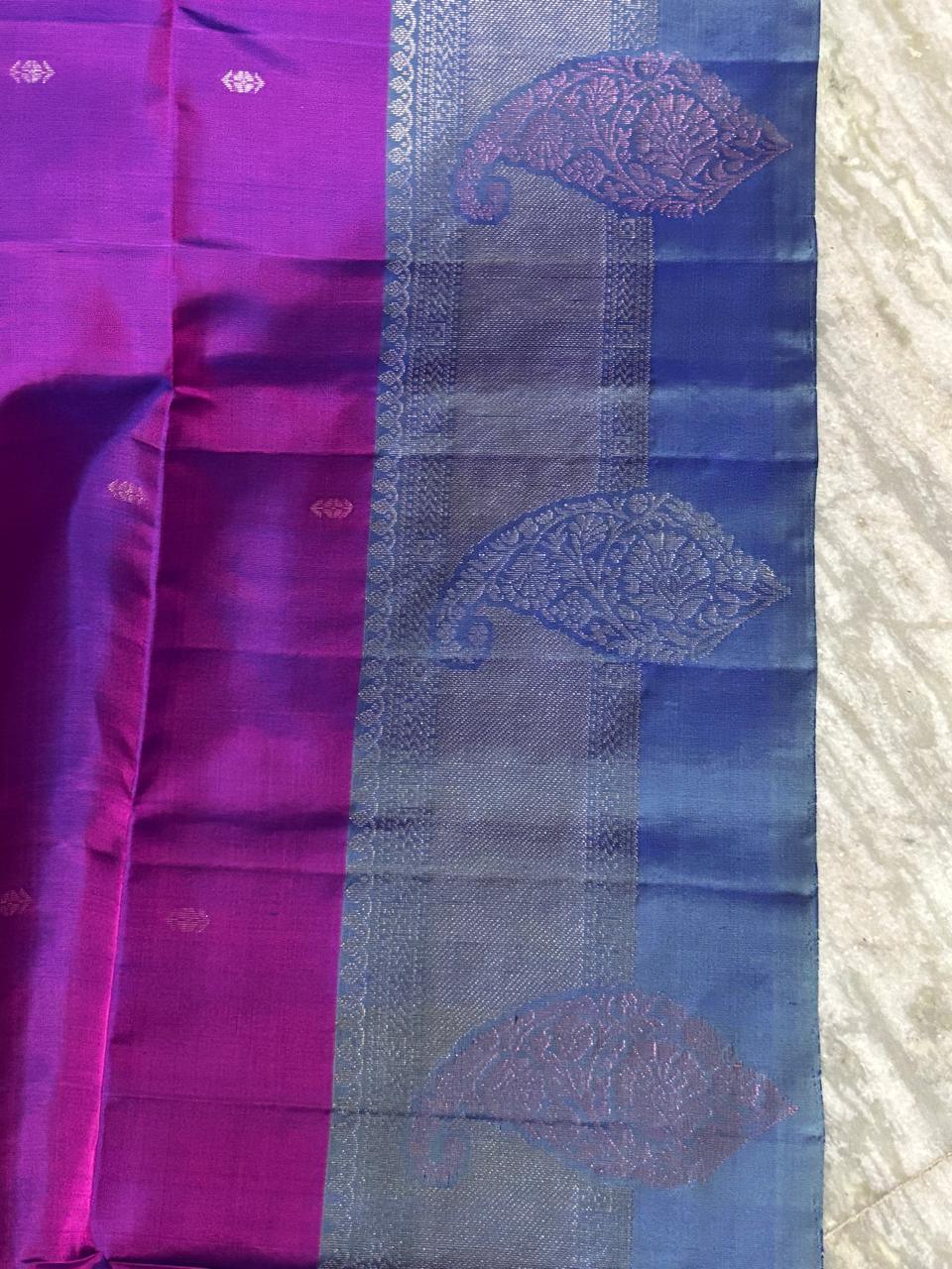 Purple Color Designer Kanchi Pure Soft Silk Saree - pochampallysarees.com