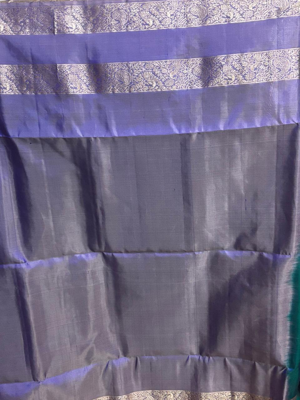 Rama Green Color Designer Kanchi Pure Soft Silk Saree - pochampallysarees.com