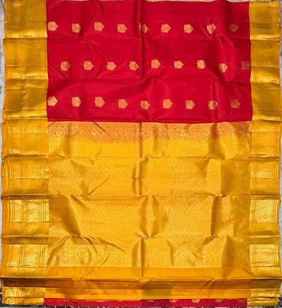 Authentic Red & Gold Kanchipuram Pure Pattu Saree | Silk Mark Certified