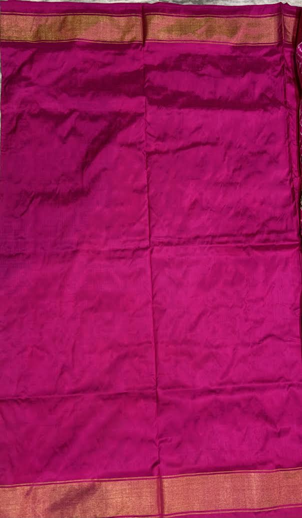 Royal Purple and Pink Ikkat Silk Patola Saree