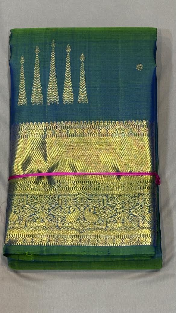 Exquisite Teal Blue Kanchipuram Pattu Saree with Price | Bridal Silk