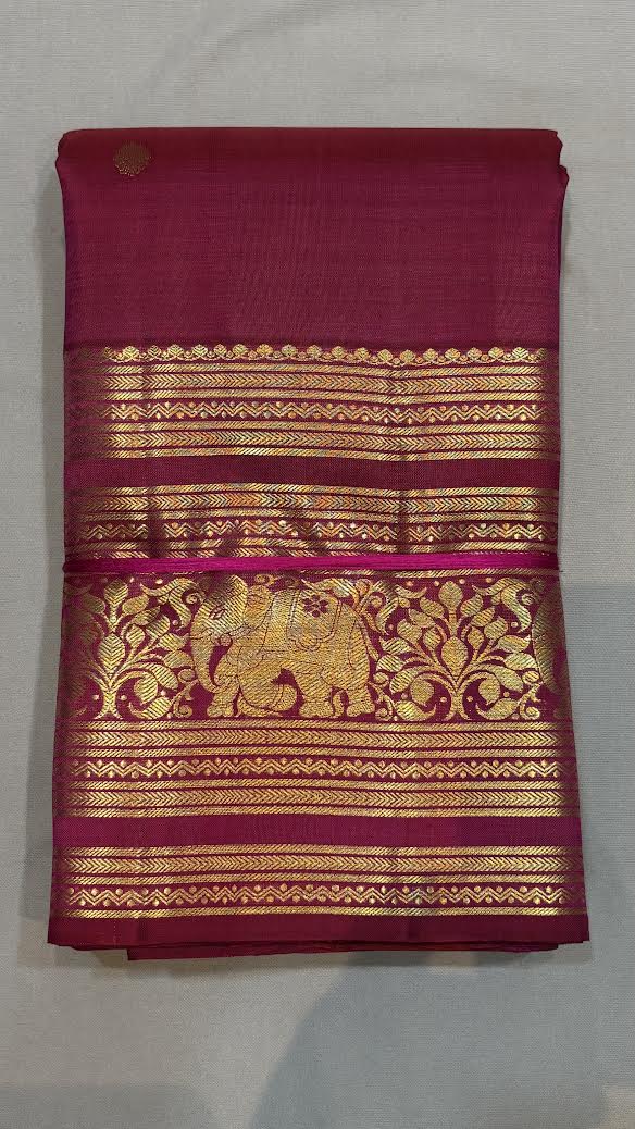 Authentic Pure Kanchi Pattu Sarees in Magenta | Buy Online