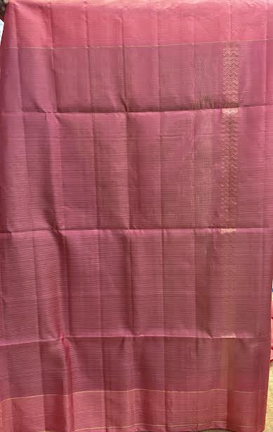Kanchi Soft Silk Saree in Vibrant Green with Contrast Pink Zari Border