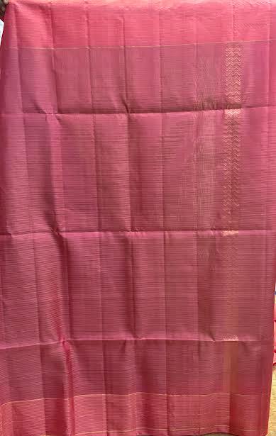 Kanchi Soft Silk Saree in Vibrant Green with Contrast Pink Zari Border