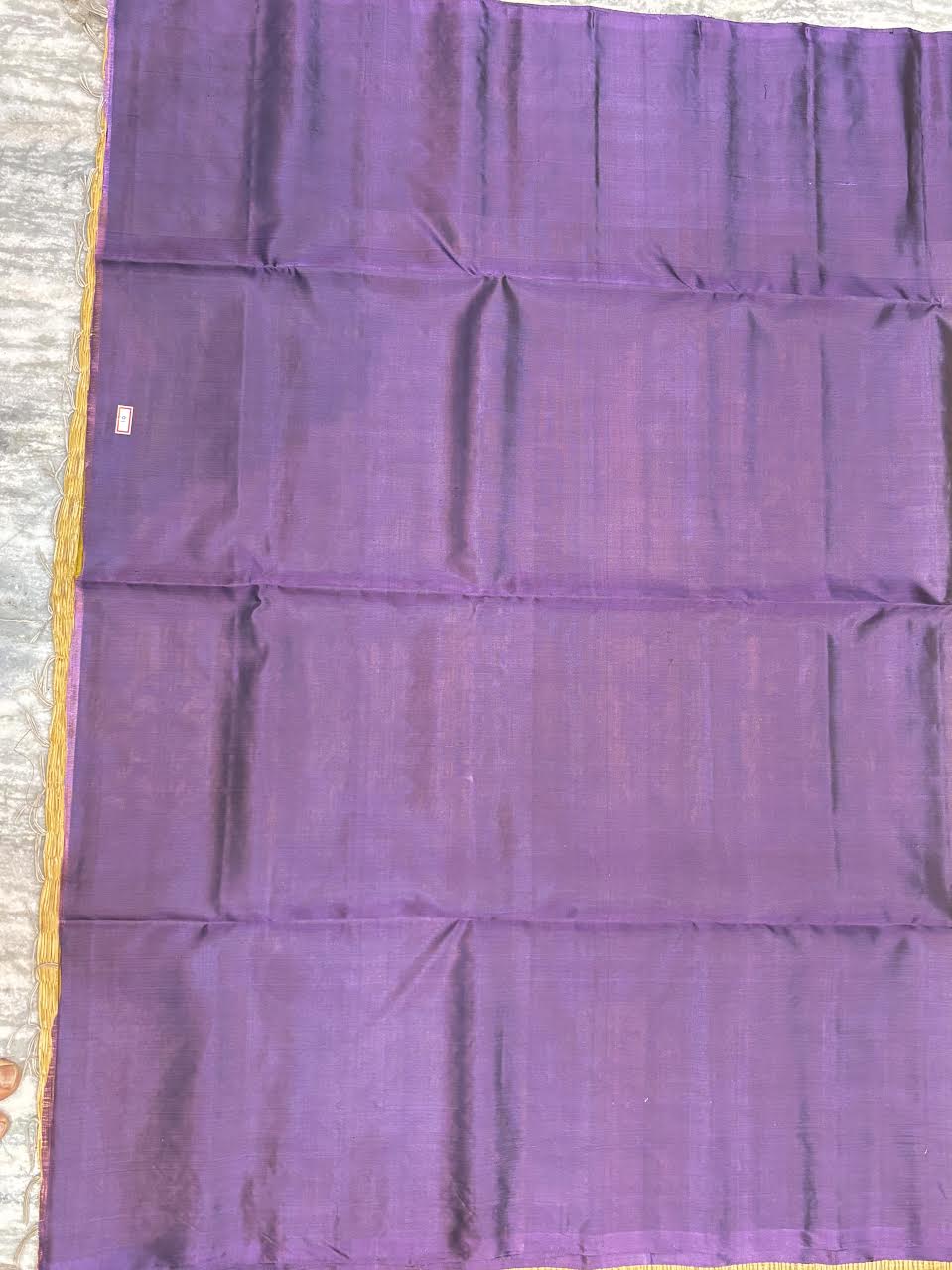 Mustard Olive Green & Royal Purple Kanchipuram Soft Silk Saree (Silk Mark Certified)