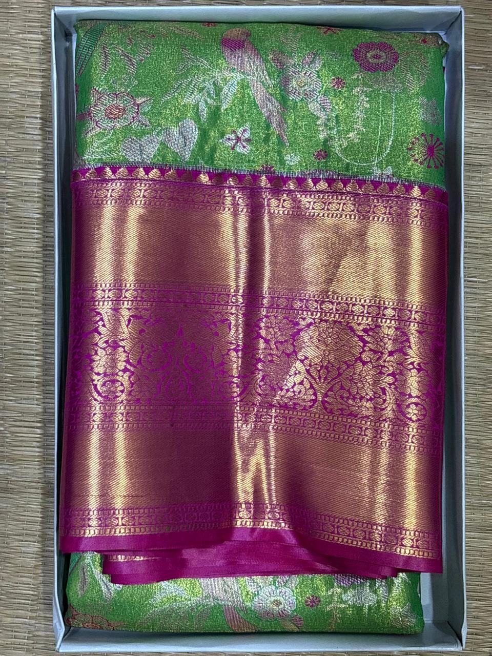 Semi Kanchi Silk Saree - pochampallysarees.com
