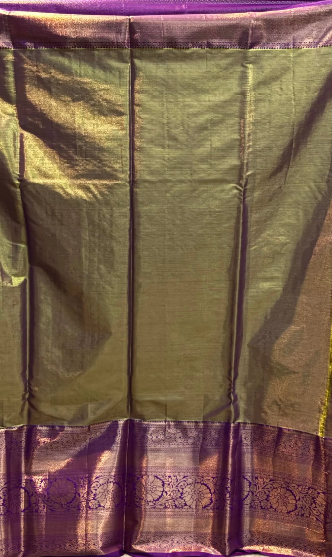 Traditional Dharmavaram Bridal Silk Saree with Double-Shaded Body & Heavy Pallu - pochampallysarees.com