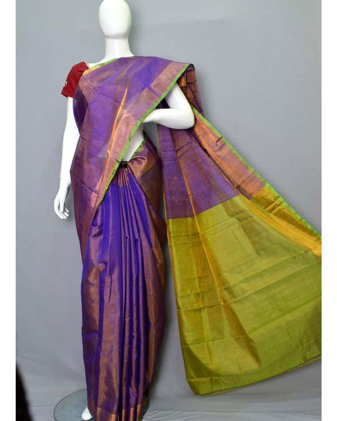 UPPADA FULL TISSUE BLUE COLOR SAREE - pochampallysarees.com