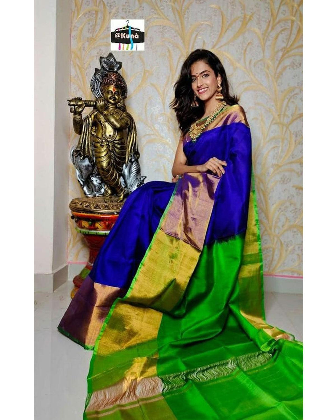 UPPADA SILK BLUE COLOUR SAREE - pochampallysarees.com