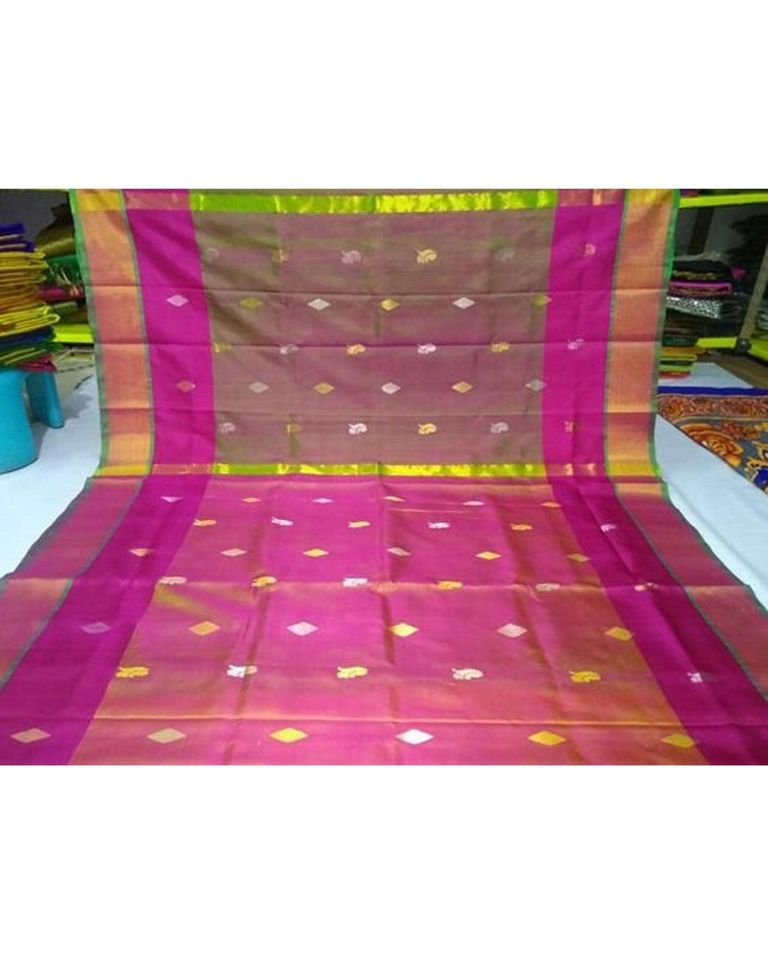 UPPADA SILK MIXED PINK COLOUR SAREE - pochampallysarees.com