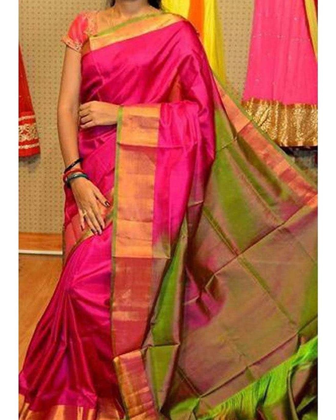 UPPADA SILK PATTU RED COLOURED SAREE - pochampallysarees.com