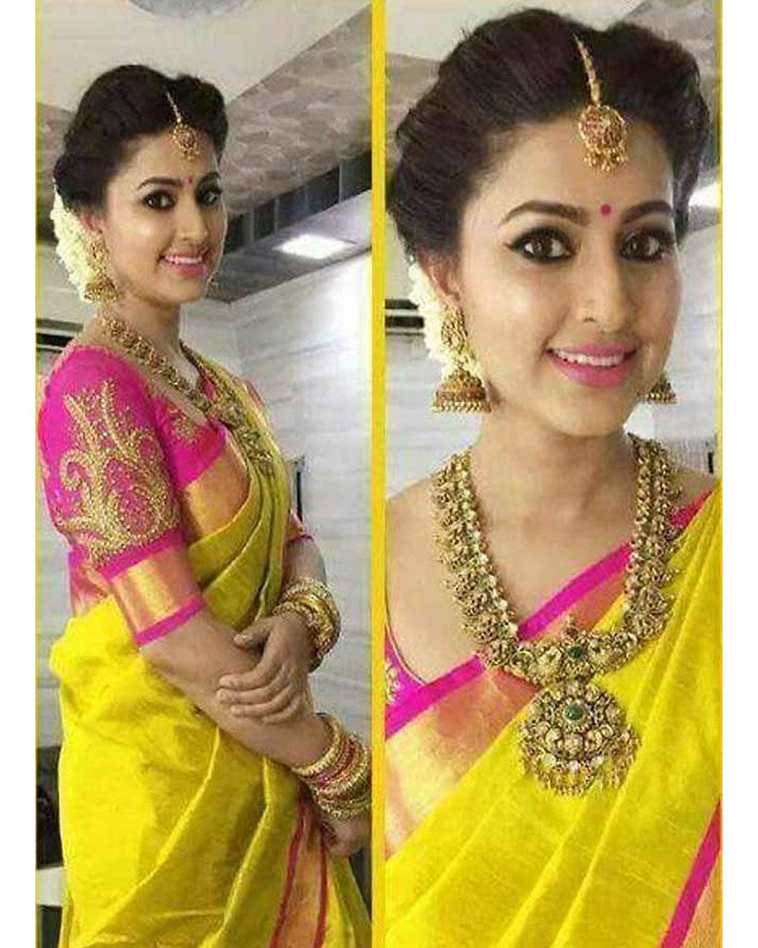 UPPADA TISHU YELLOW COLOR SAREE - pochampallysarees.com