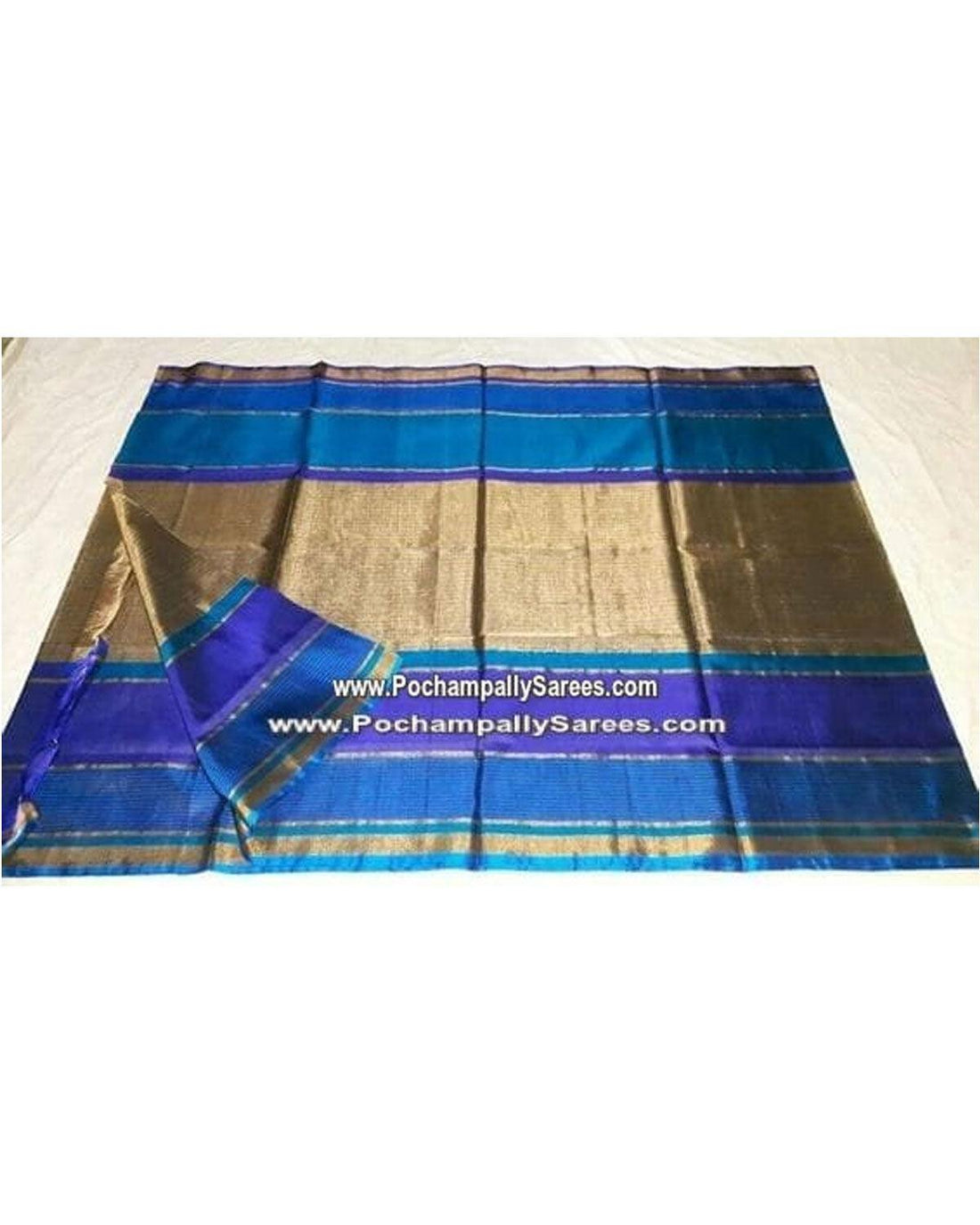 UPPADA TISSUE ANANDA BLUE COLOUR SAREE - pochampallysarees.com