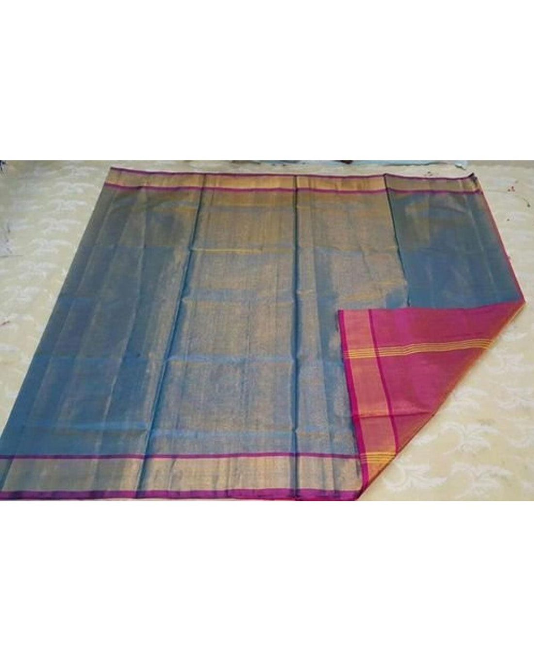 UPPADA TISSUE ANANDA BLUE COLOUR SAREE - pochampallysarees.com