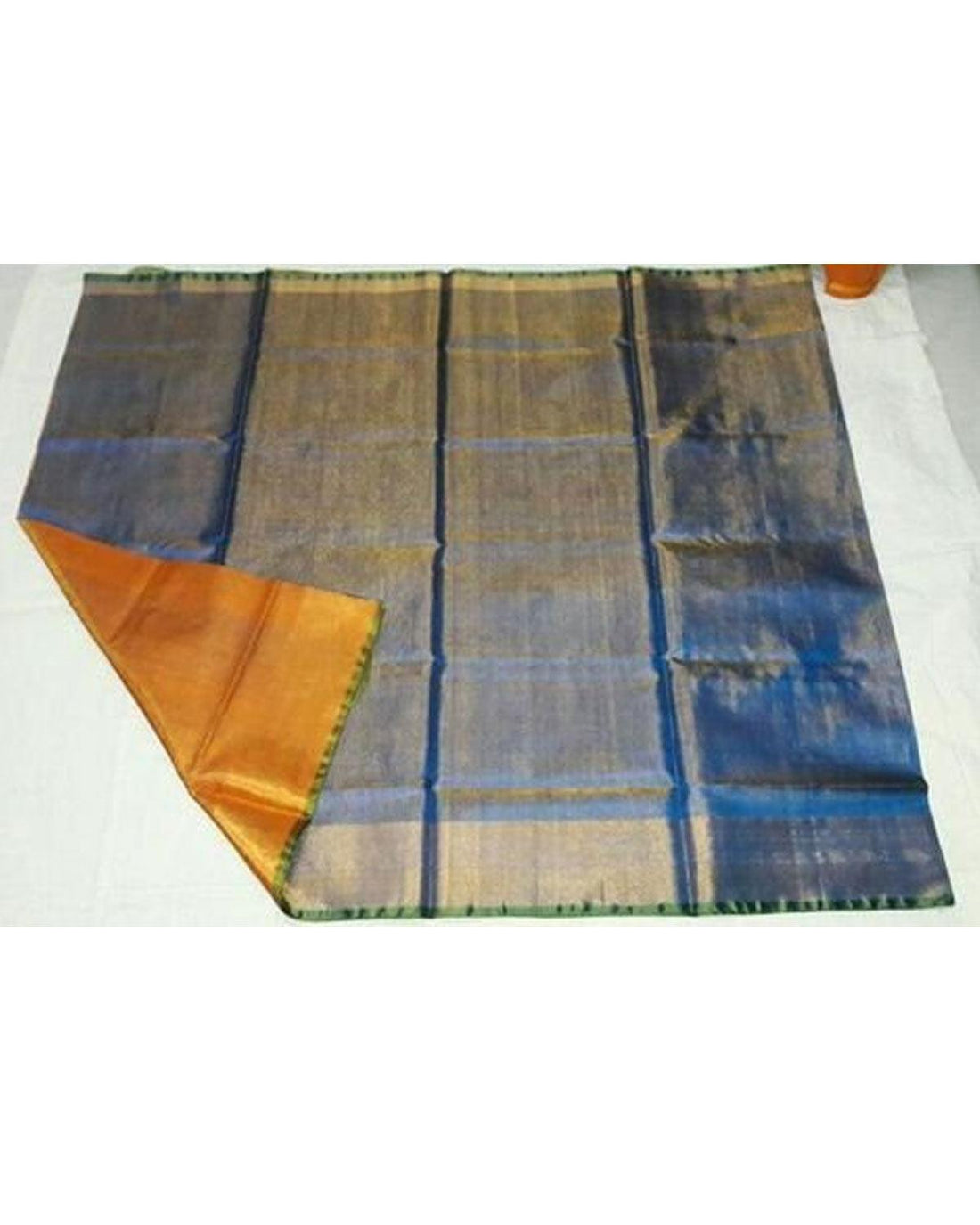 UPPADA TISSUE BLUE AND YELLOW COLOUR SAREE - pochampallysarees.com