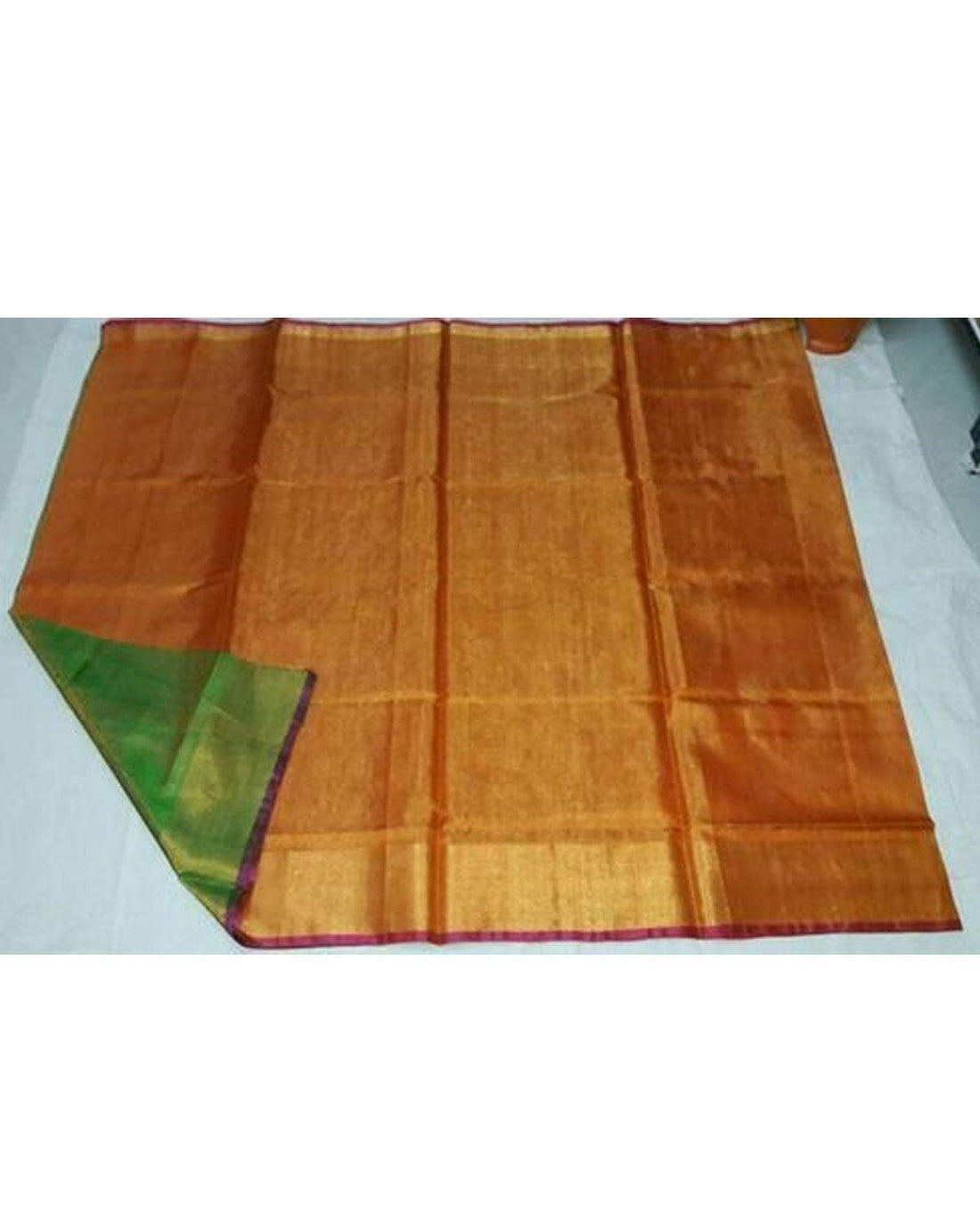 UPPADA TISSUE CREAM AND GREEN COMBINE SAREE - pochampallysarees.com