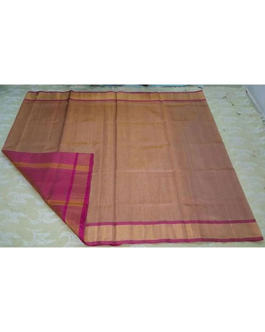 UPPADA TISSUE CREAM COLOUR BODY PINK COLOUR PALLU SAREE - pochampallysarees.com