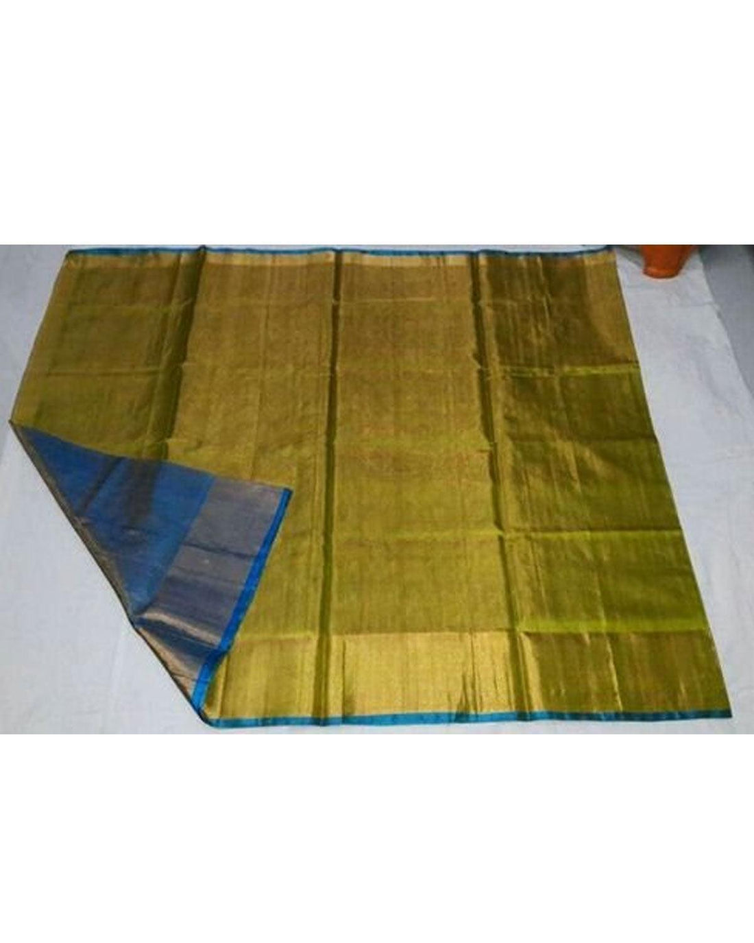 UPPADA TISSUE GREEN AND BLUE COLOUR SAREE - pochampallysarees.com