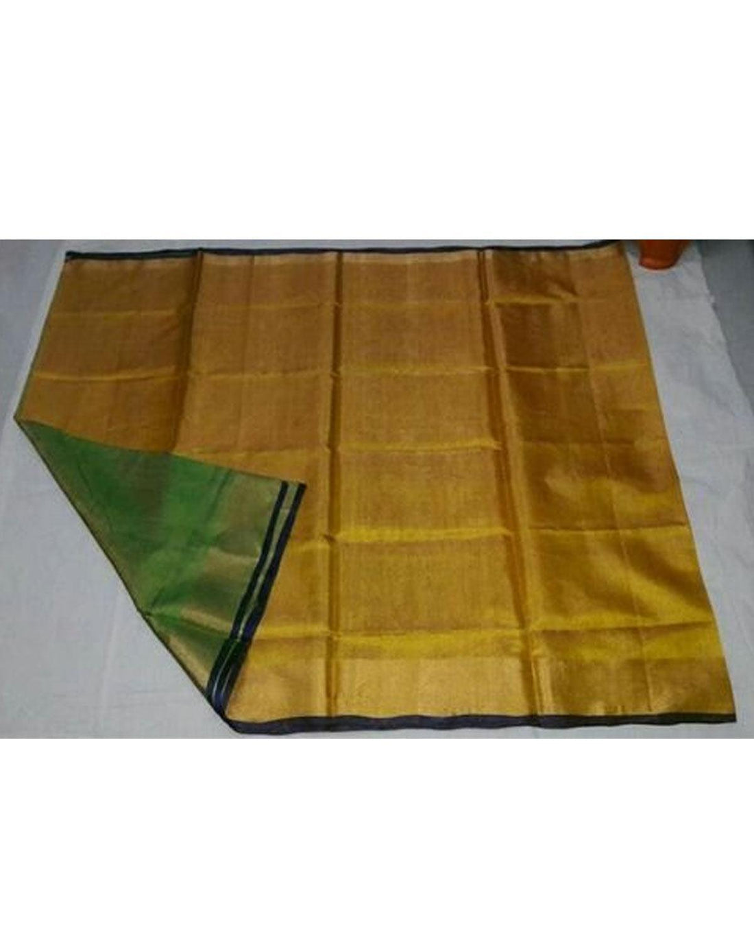 UPPADA TISSUE YELLOW AND GREEN COLOUR SAREE - pochampallysarees.com