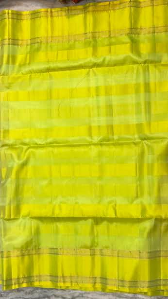 Elegant Mauve Pink & Lime Green Traditional Silk Saree with Zari Border
