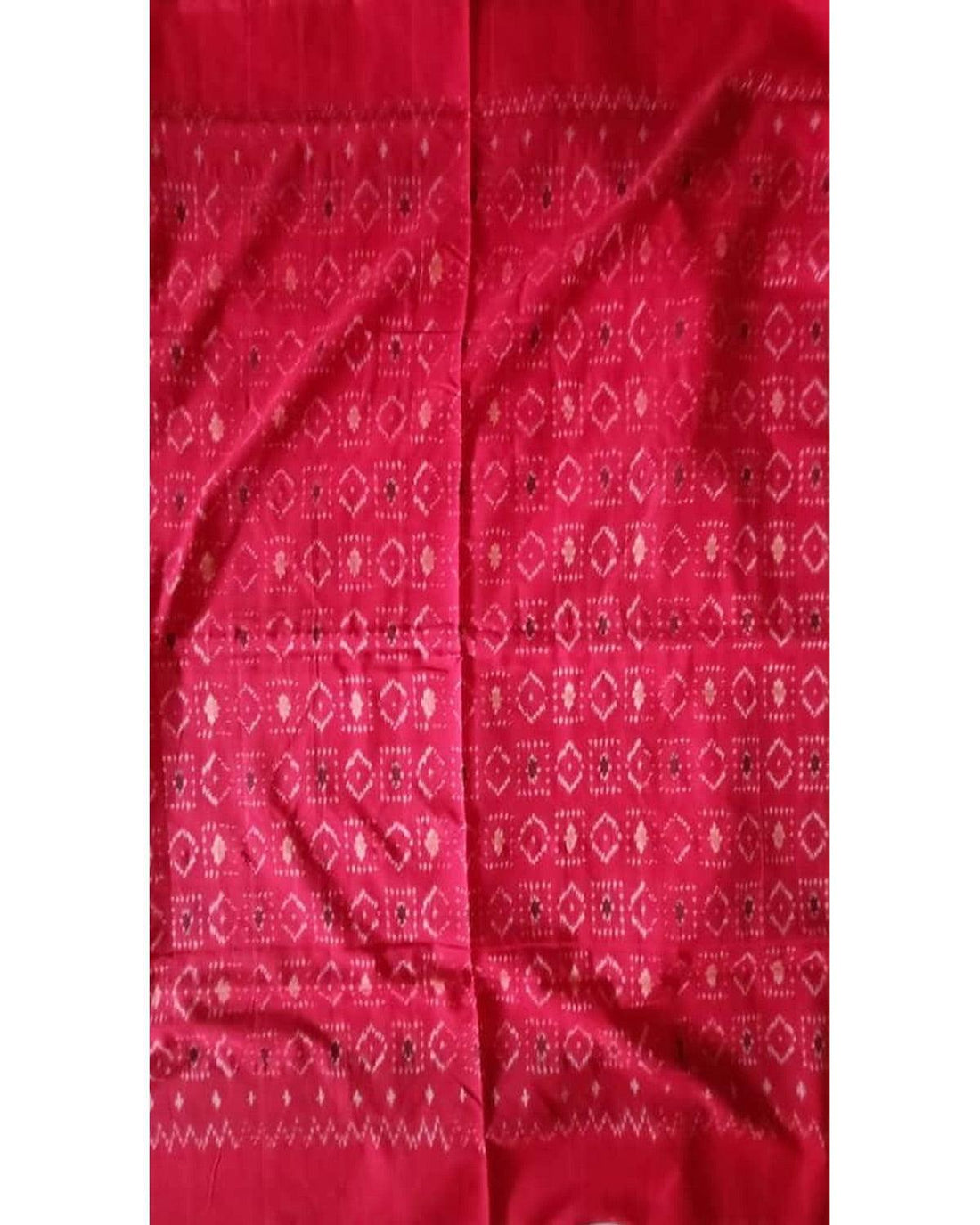 YELLOW, RED AND BLACK COLOR IKAT COTTON SAREE - pochampallysarees.com