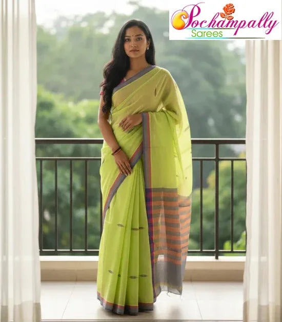 Pochampally-Ikkat-Cotton-Saree - pochampallysarees.com