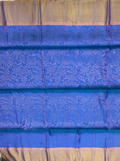 Elegant Dual Tone Blue &amp; Purple Soft Silk Saree | Buy Online