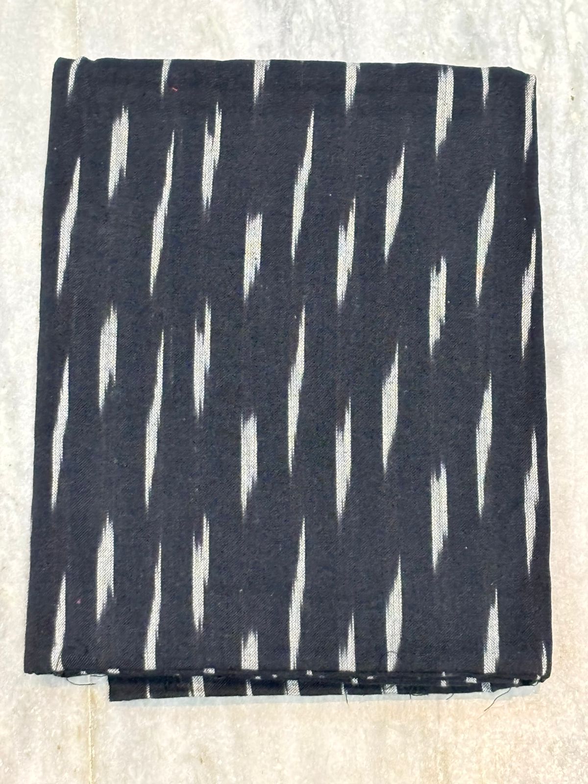 POCHAMPALLY IKAT COTTON BLACK WITH RED COLOR DRESS MATERIAL - C9