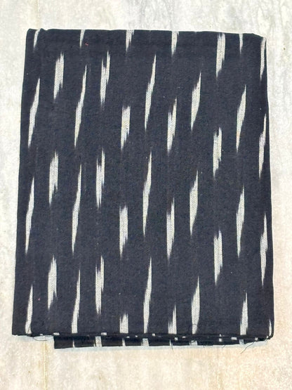 POCHAMPALLY IKAT COTTON BLACK WITH RED COLOR DRESS MATERIAL - C9