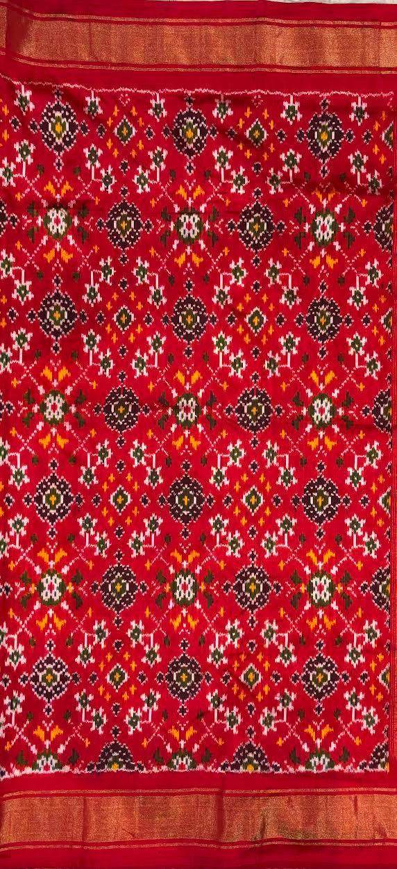POCHAMPALLY IKKAT SILK PATOLA RED SARI | COD | SILK MARK | WEAVER PRICE - pochampallysarees.com