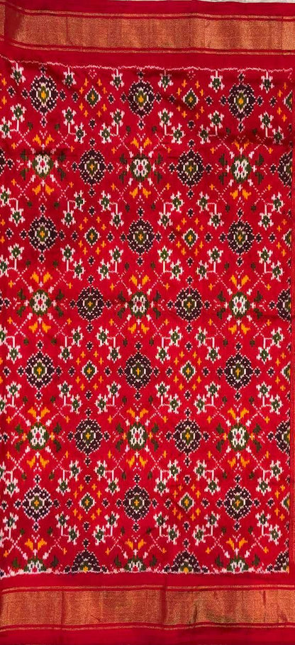 POCHAMPALLY IKKAT SILK PATOLA RED SARI | COD | SILK MARK | WEAVER PRICE - pochampallysarees.com