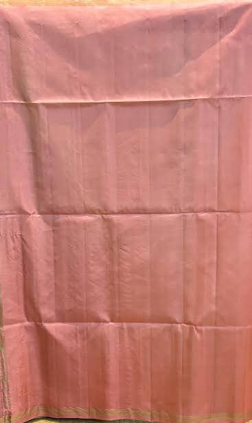 Light Green and Pink Kanchipuram Silk Saree with Geometric Weave