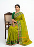 NARAYANPET COTTON SAREE GREEN COLOR BUTTI BODY BUTTA GANGA JAMUNA BORDER - pochampallysarees.com