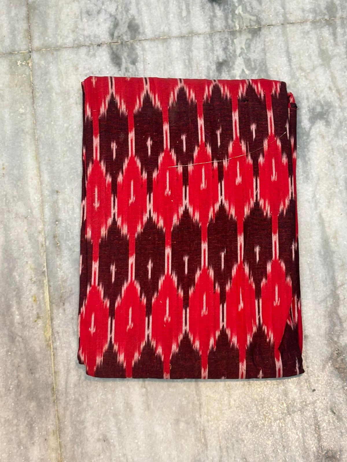DOUBLE IKAT RED AND BLACK COLOR DRESS MATERIAL-B30