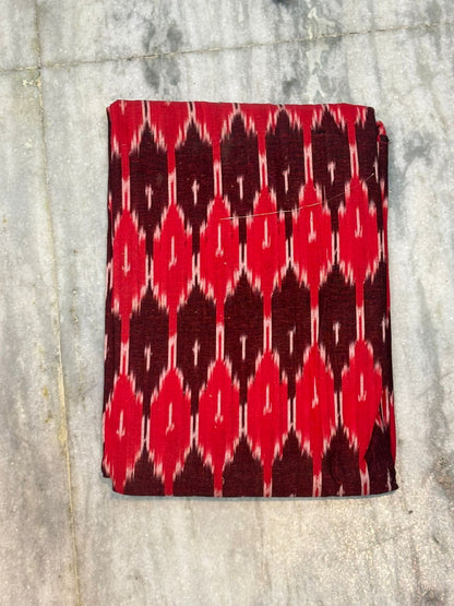 DOUBLE IKAT RED AND BLACK COLOR DRESS MATERIAL-B30