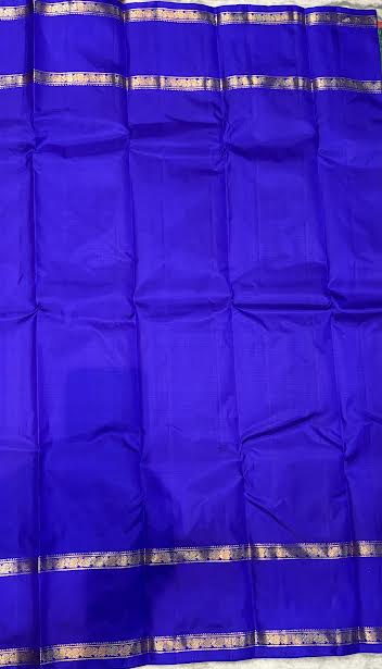 Magenta Red Kanchi Checks Silk Saree with Royal Blue &amp; Silver Zari Pallu