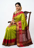 Exquisite Lime Green & Maroon Kuppadam Pattu Saree - pochampallysarees.com