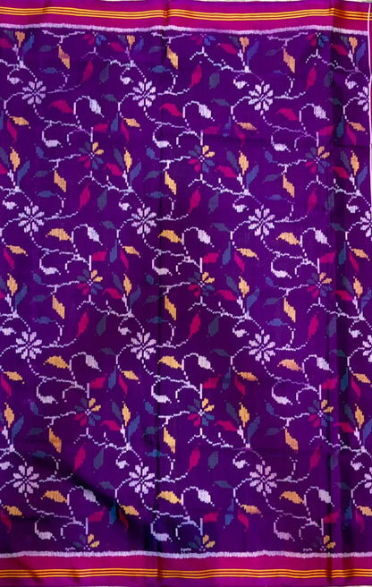Authentic Deep Purple &amp; Magenta Pure Real Patola Silk Saree