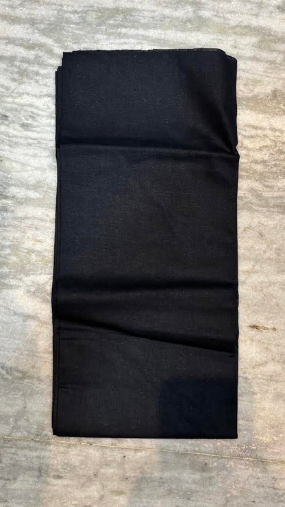 Elegant Charcoal &amp; Black Pochampally Ikkat Cotton Unstitched Suit Set
