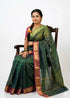 NARAYANPET COTTON Green Sari - pochampallysarees.com