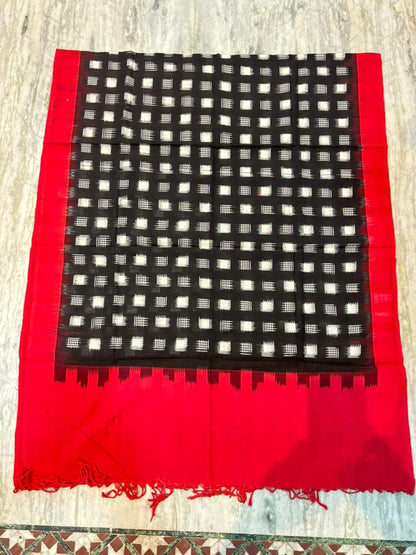 IKAT COTTONBLACK WITH RED COLOR SUITE -C42